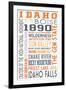 Idaho - Typography-Lantern Press-Framed Art Print