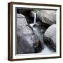 Idaho, USA. Squaw Creek waterfall detail with boulders.-Brent Bergherm-Framed Photographic Print