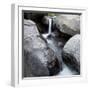 Idaho, USA. Squaw Creek waterfall detail with boulders.-Brent Bergherm-Framed Photographic Print