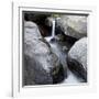 Idaho, USA. Squaw Creek waterfall detail with boulders.-Brent Bergherm-Framed Photographic Print