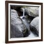 Idaho, USA. Squaw Creek waterfall detail with boulders.-Brent Bergherm-Framed Photographic Print