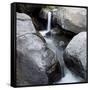 Idaho, USA. Squaw Creek waterfall detail with boulders.-Brent Bergherm-Framed Stretched Canvas