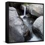 Idaho, USA. Squaw Creek waterfall detail with boulders.-Brent Bergherm-Framed Stretched Canvas