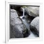 Idaho, USA. Squaw Creek waterfall detail with boulders.-Brent Bergherm-Framed Photographic Print