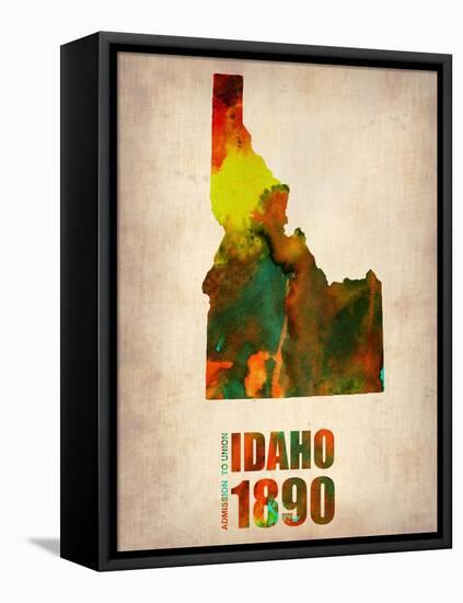 Idaho Watercolor Map-NaxArt-Framed Stretched Canvas