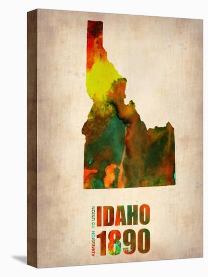 Idaho Watercolor Map-NaxArt-Stretched Canvas