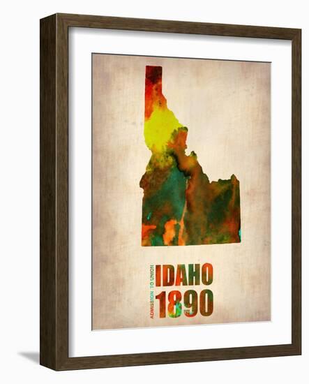 Idaho Watercolor Map-NaxArt-Framed Art Print