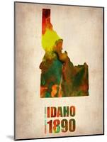 Idaho Watercolor Map-NaxArt-Mounted Art Print