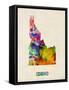 Idaho Watercolor Map-Michael Tompsett-Framed Stretched Canvas