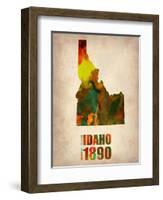 Idaho Watercolor Map-NaxArt-Framed Art Print