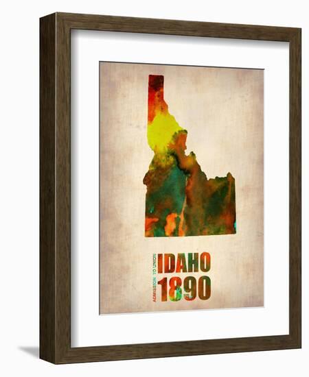 Idaho Watercolor Map-NaxArt-Framed Art Print