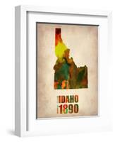 Idaho Watercolor Map-NaxArt-Framed Art Print