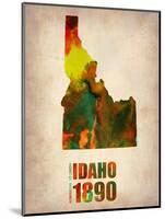 Idaho Watercolor Map-NaxArt-Mounted Art Print