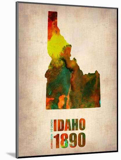 Idaho Watercolor Map-NaxArt-Mounted Art Print