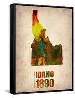 Idaho Watercolor Map-NaxArt-Framed Stretched Canvas