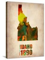 Idaho Watercolor Map-NaxArt-Stretched Canvas