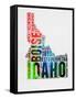 Idaho Watercolor Word Cloud-NaxArt-Framed Stretched Canvas