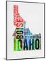 Idaho Watercolor Word Cloud-NaxArt-Mounted Art Print