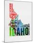 Idaho Watercolor Word Cloud-NaxArt-Mounted Art Print