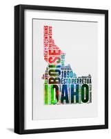 Idaho Watercolor Word Cloud-NaxArt-Framed Art Print