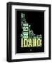 Idaho Word Cloud 1-NaxArt-Framed Art Print