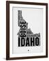 Idaho Word Cloud 2-NaxArt-Framed Art Print