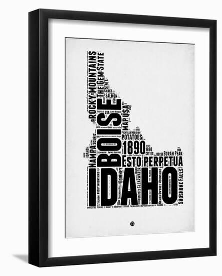 Idaho Word Cloud 2-NaxArt-Framed Art Print