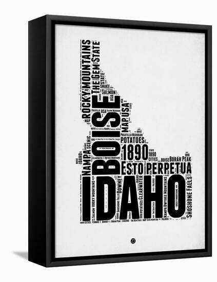 Idaho Word Cloud 2-NaxArt-Framed Stretched Canvas