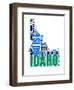 Idaho Word Cloud Map-NaxArt-Framed Art Print