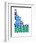 Idaho Word Cloud Map-NaxArt-Framed Art Print