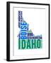 Idaho Word Cloud Map-NaxArt-Framed Art Print
