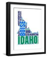 Idaho Word Cloud Map-NaxArt-Framed Art Print