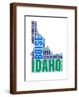 Idaho Word Cloud Map-NaxArt-Framed Art Print