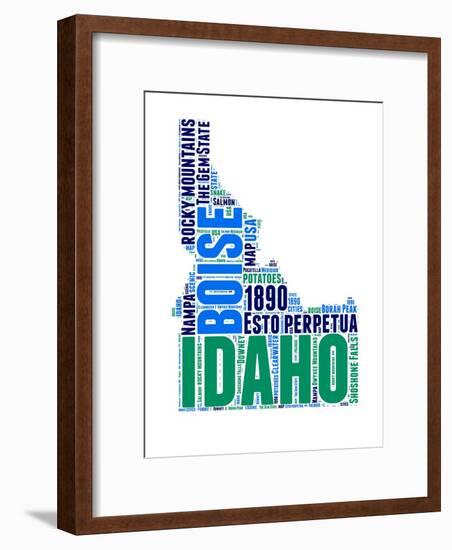 Idaho Word Cloud Map-NaxArt-Framed Art Print