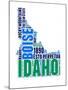 Idaho Word Cloud Map-NaxArt-Mounted Art Print