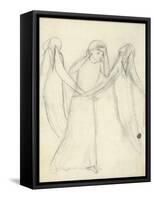 Idea for 'La Belle Dame Sans Merci' (Pencil on Paper) (See also 200312)-Elizabeth Eleanor Siddal-Framed Stretched Canvas