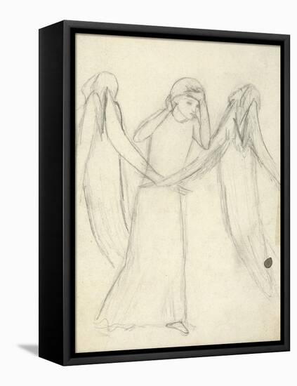 Idea for 'La Belle Dame Sans Merci' (Pencil on Paper) (See also 200312)-Elizabeth Eleanor Siddal-Framed Stretched Canvas