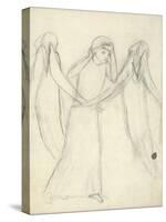 Idea for 'La Belle Dame Sans Merci' (Pencil on Paper) (See also 200312)-Elizabeth Eleanor Siddal-Stretched Canvas