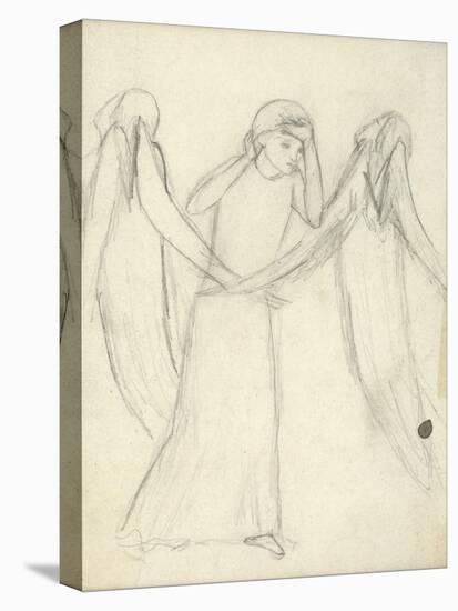 Idea for 'La Belle Dame Sans Merci' (Pencil on Paper) (See also 200312)-Elizabeth Eleanor Siddal-Stretched Canvas
