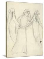 Idea for 'La Belle Dame Sans Merci' (Pencil on Paper) (See also 200312)-Elizabeth Eleanor Siddal-Stretched Canvas