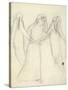 Idea for 'La Belle Dame Sans Merci' (Pencil on Paper) (See also 200312)-Elizabeth Eleanor Siddal-Stretched Canvas