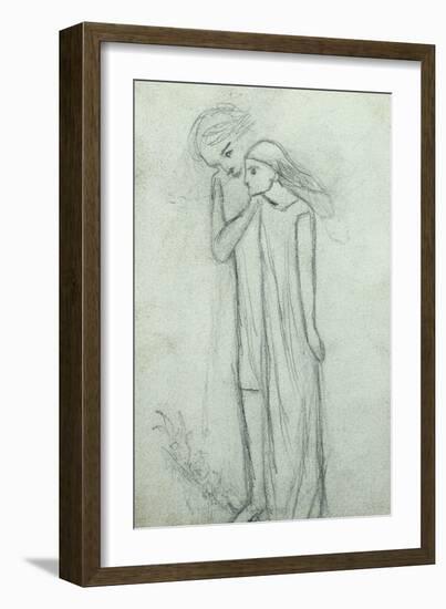 Idea for 'La Belle Dame Sans Merci' (Pencil on Paper) (See also 200314)-Elizabeth Eleanor Siddal-Framed Giclee Print