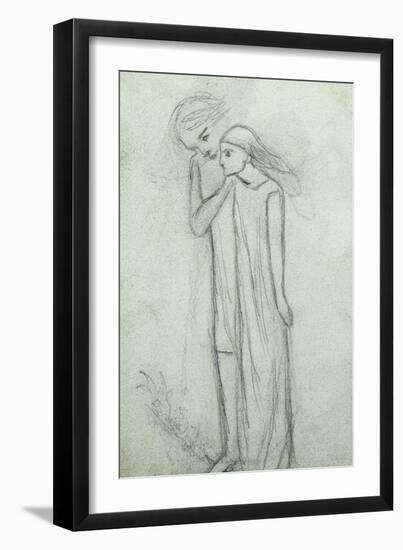 Idea for 'La Belle Dame Sans Merci' (Pencil on Paper) (See also 200314)-Elizabeth Eleanor Siddal-Framed Giclee Print