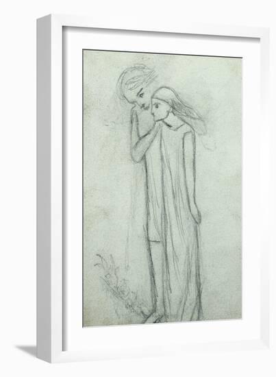 Idea for 'La Belle Dame Sans Merci' (Pencil on Paper) (See also 200314)-Elizabeth Eleanor Siddal-Framed Giclee Print