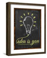 Idea Is You Wallpaper Blackboard-NatanaelGinting-Framed Art Print