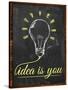 Idea Is You Wallpaper Blackboard-NatanaelGinting-Stretched Canvas