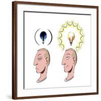 'Idea' light bulb - illustration-Neale Osborne-Framed Giclee Print