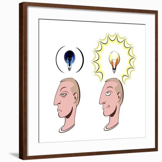 'Idea' light bulb - illustration-Neale Osborne-Framed Giclee Print