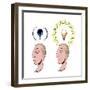 'Idea' light bulb - illustration-Neale Osborne-Framed Giclee Print