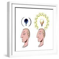 'Idea' light bulb - illustration-Neale Osborne-Framed Giclee Print